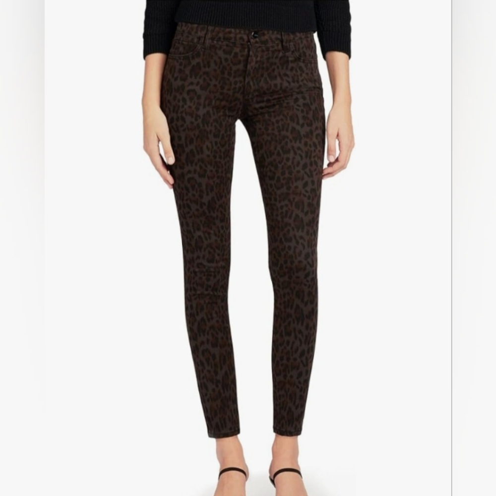 NWT Joe's Jean's The Icon Leopard Print Ankle Mid Rise Skinny Jeans SZ 32